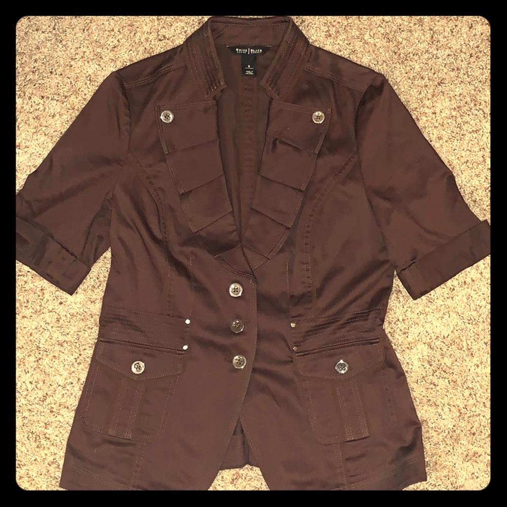 Chic short sleeve brown jacket
